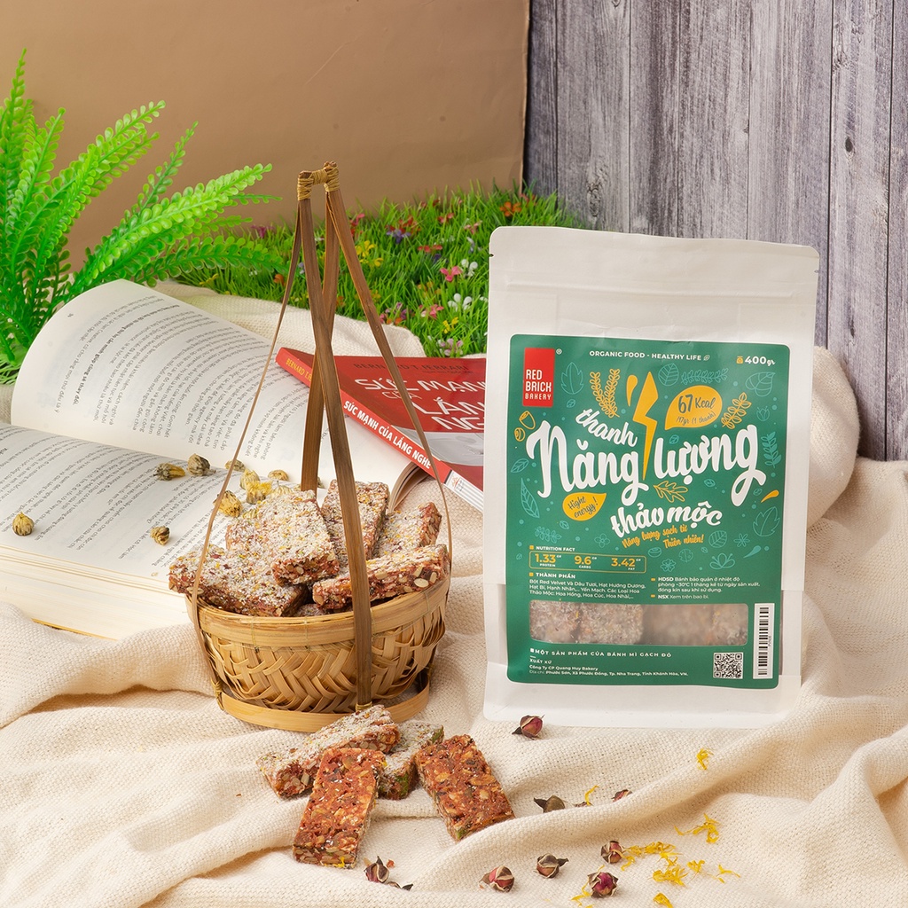 Thanh Năng Lượng Hương Thảo Mộc 400g Chuẩn Ăn Kiêng Nguyên Liệu Tự Nhiên